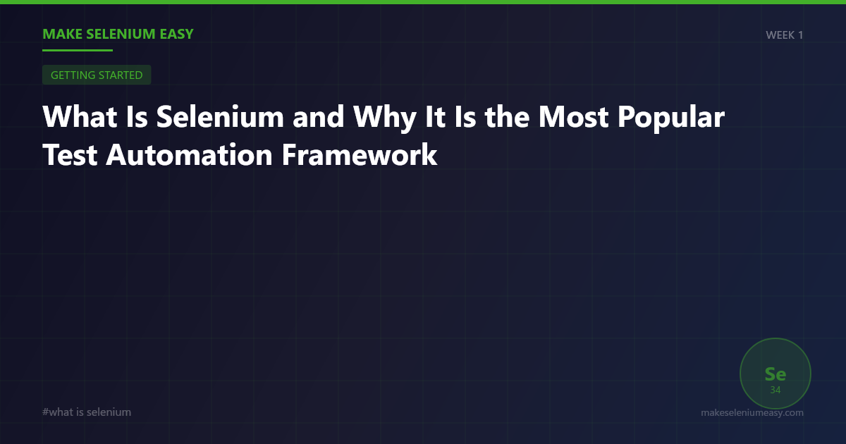 What Is Selenium and Why It Is the Most Popular Test Automation Framework