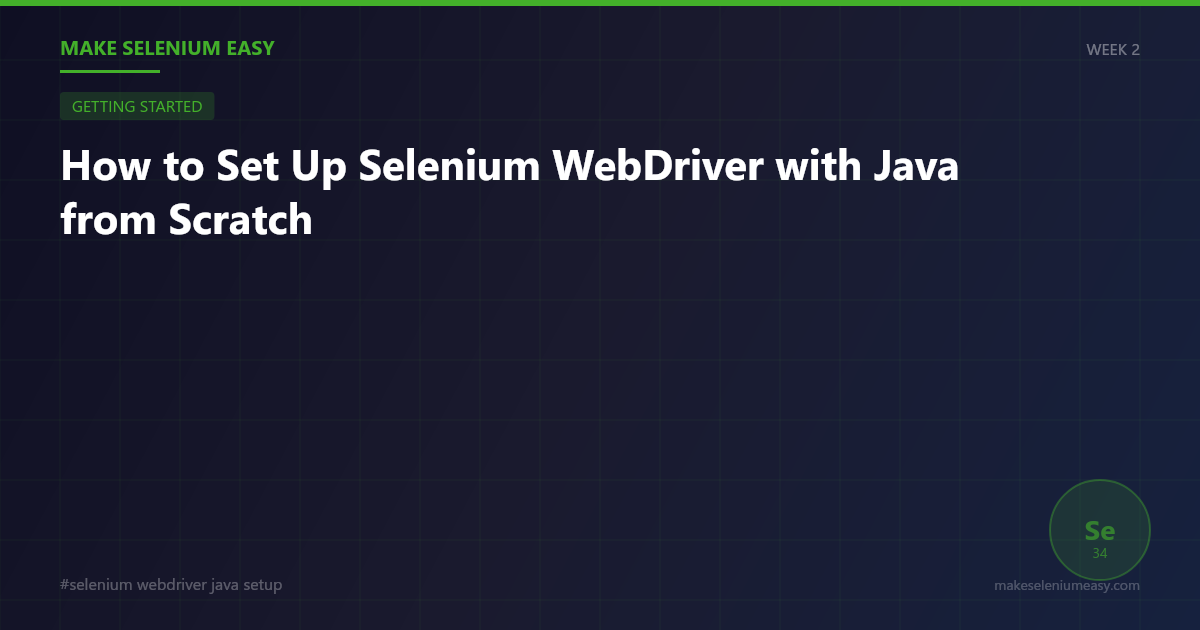 selenium webdriver java setup - How to Set Up Selenium WebDriver with Java from Scratch
