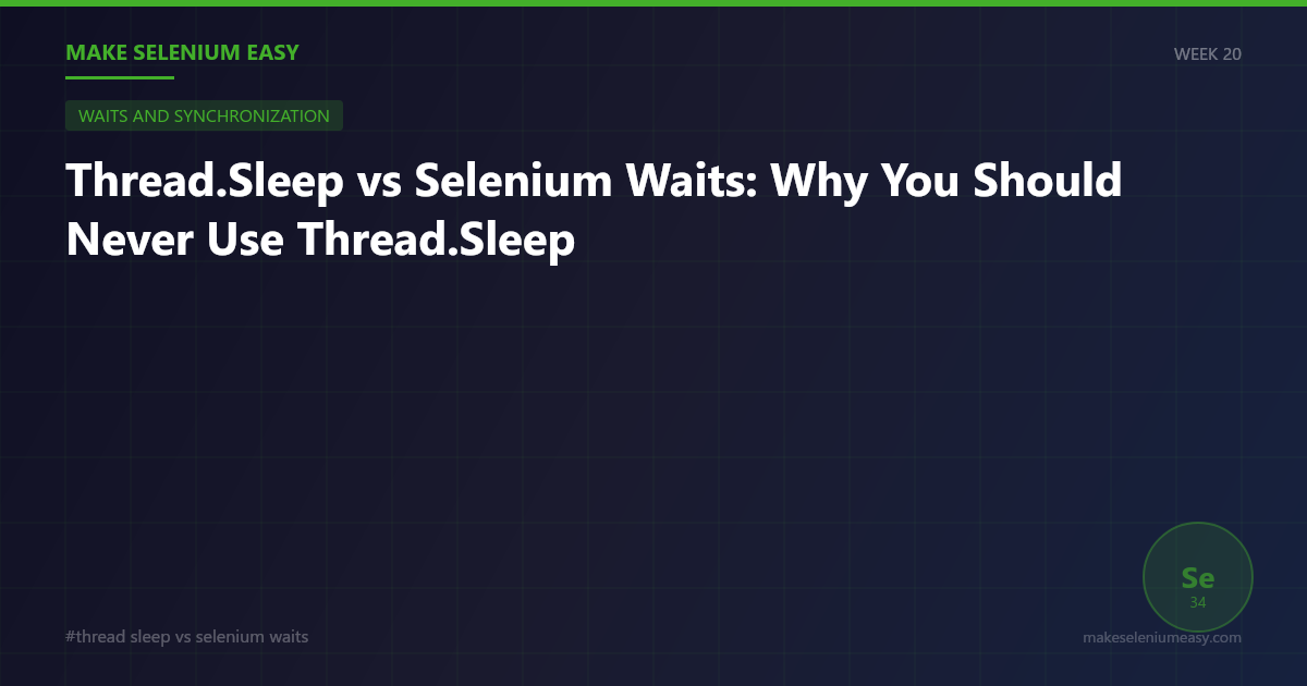 Thread.Sleep vs Selenium Waits: Why You Should Never Use Thread.Sleep